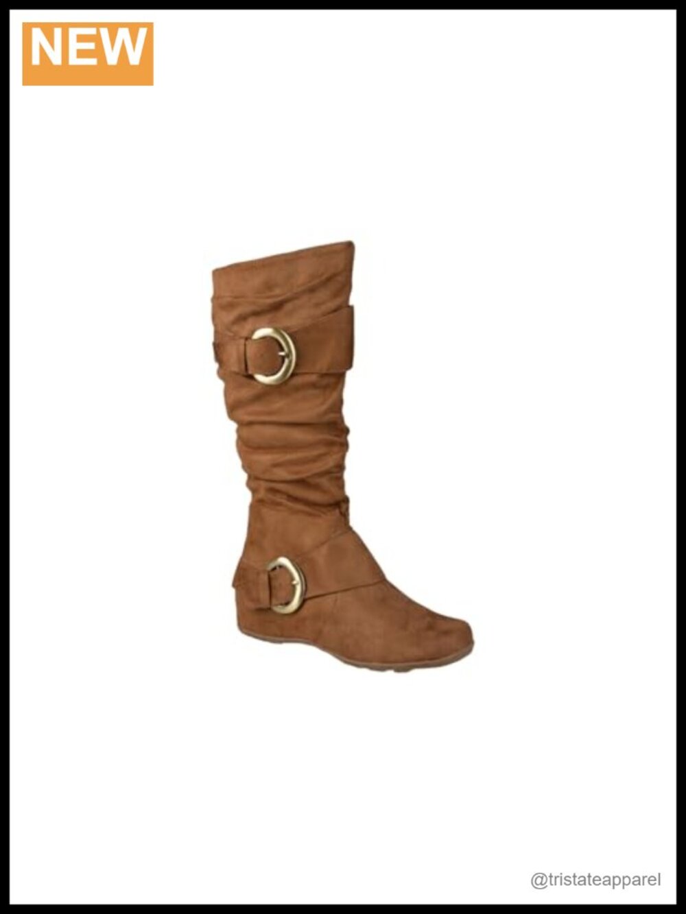 Mid-Calf Motorcycle Boots Faux Suede Hidden Wedge Zip